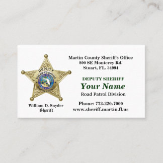 Martin County Sheriffs Office Business Card. Visitkort