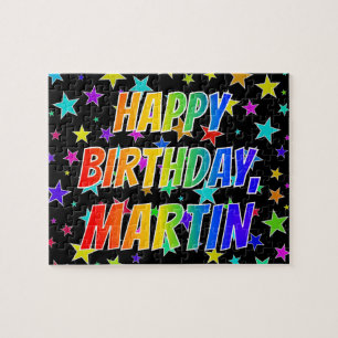 "MARTIN" Första Namn, Roligten "GRATTIS PÅ FÖDELSE Pussel