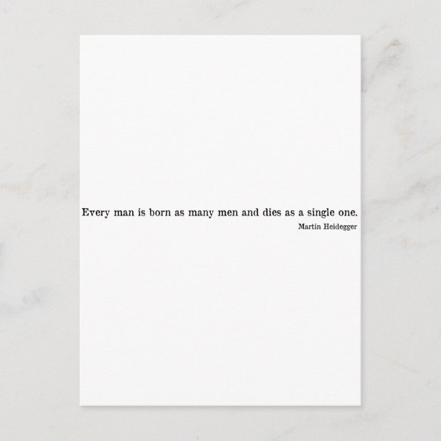 Martin Heidegger shirt 1 Vykort (Framsida)