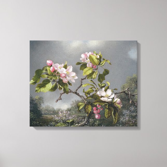 MARTIN J. HEADE - Apple Blommars and Hummingbird - Canvastryck (Framsida)