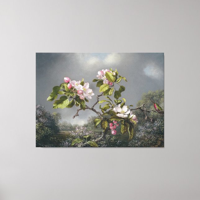 MARTIN J. HEADE - Apple Blommars and Hummingbird - Canvastryck (Framsida)