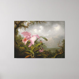 MARTIN J. HEADE - Orchid and Hummingbird - c. 1885 Canvastryck
