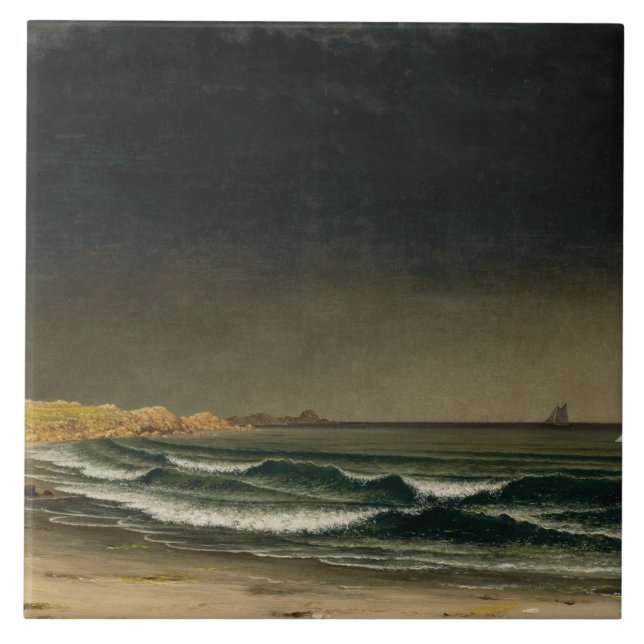 Martin Johnson Heade - annalkande storm Kakelplatta (Framsidan)
