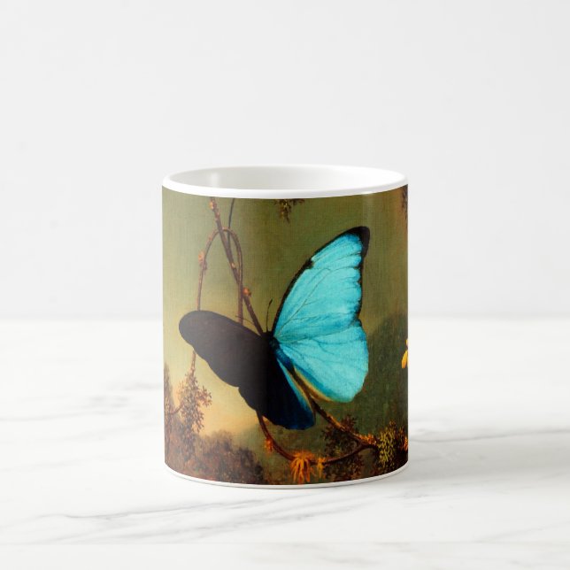 Martin Johnson Heade Blue Morpho Butterfly Kaffemugg (Center)