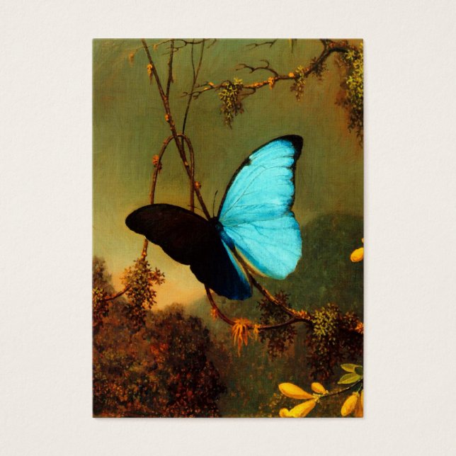 Martin Johnson Heade Blue Morpho Butterfly Visitkort (Framsidan)