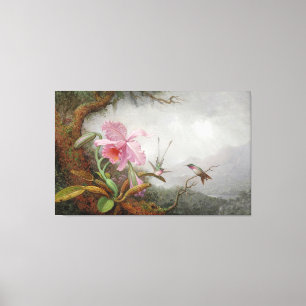 MARTIN JOHNSON HEADE - Hummingbird and Orchids - Canvastryck