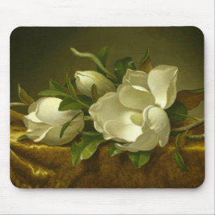 Martin Johnson Heade - Magnolias på Guld Velvet Musmatta