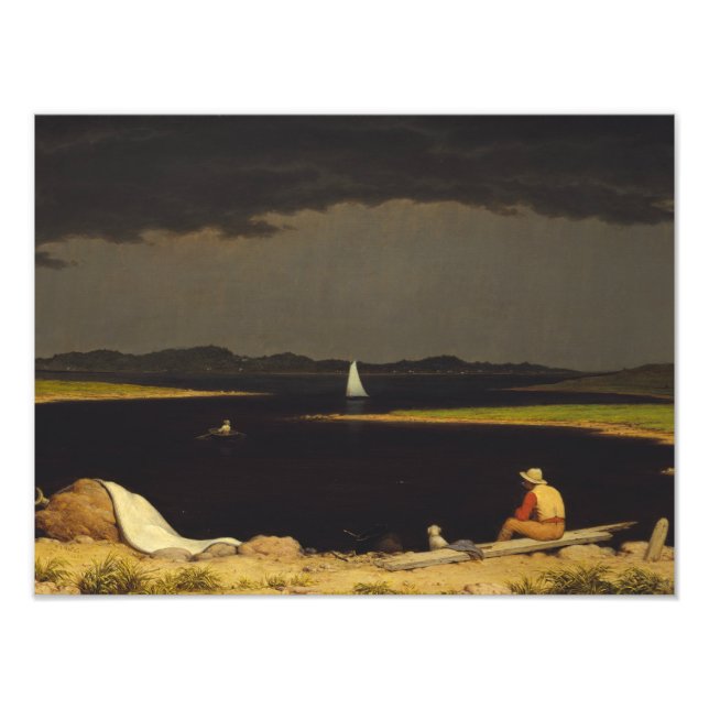 Martin Johnson Heade - nära Thunderstorm Fototryck (Framsidan)