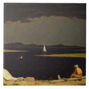 Martin Johnson Heade - nära Thunderstorm Kakelplatta
