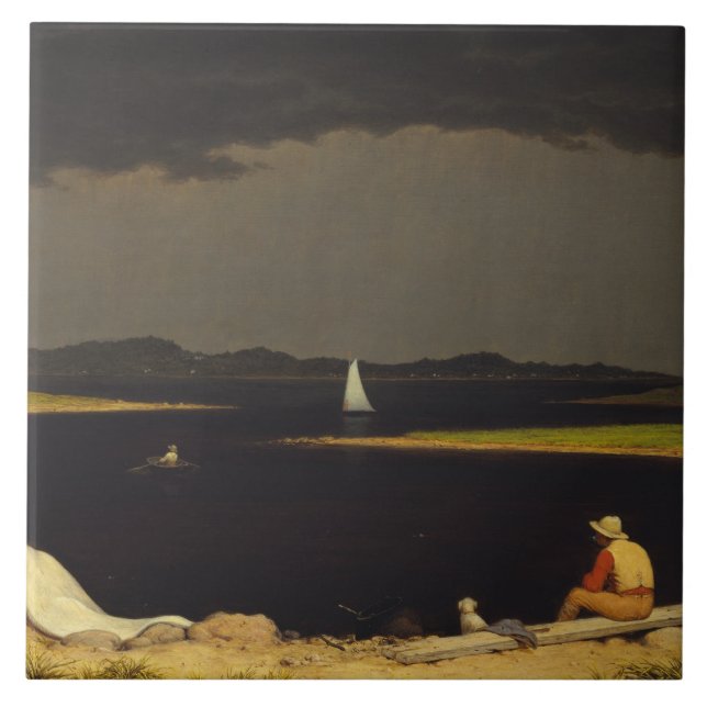 Martin Johnson Heade - nära Thunderstorm Kakelplatta (Framsidan)