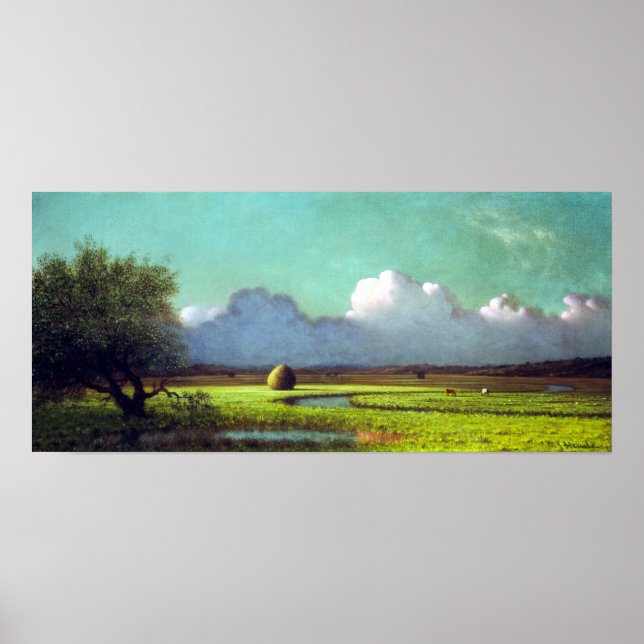 Martin Johnson Heade Sunlight Shadow Newbury Marsh Poster (Framsidan)