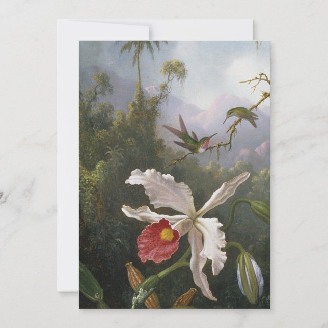 Martin Johnson Heade - Två Hummingbird Julkort (Framsida)