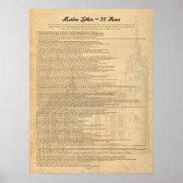Martin Luther 95 Theses (GUE) Wittenberg Church Poster