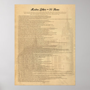 Martin Luther 95 Theses (GUE) Wittenberg Church Poster