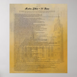 Martin Luther 95 Theses och Wittenberg Church Poster