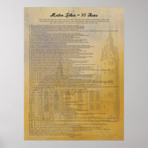 Martin Luther 95 Theses på engelska Poster