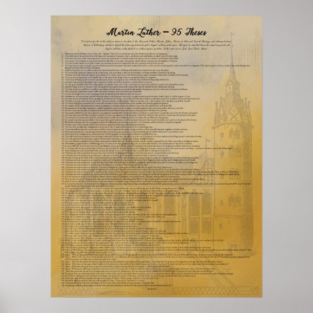 Martin Luther 95 Theses på engelska Poster (Framsidan)