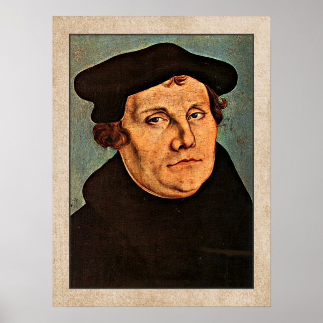 Martin Luther av Lucas Cranach den äldre Poster (Framsidan)