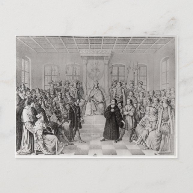 Martin Luther framför Charles V Vykort (Framsida)