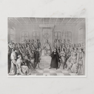 Martin Luther framför Charles V Vykort