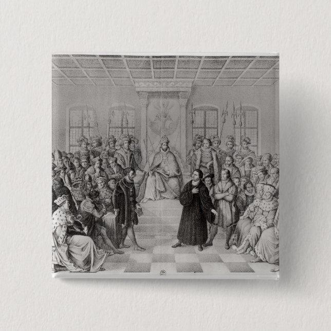 Martin Luther framme av Charles V Knapp (Framsida)