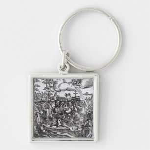 Martin Luther Fyrkantig Silverfärgad Nyckelring