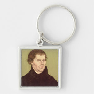 Martin Luther Fyrkantig Silverfärgad Nyckelring