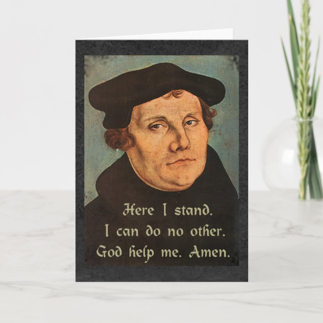 Martin Luther här står jag för Religiösans citat Kort (Framsida)