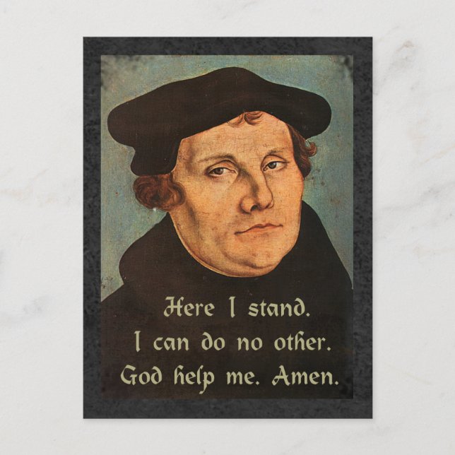Martin Luther här står jag utanför Vykort (Framsida)