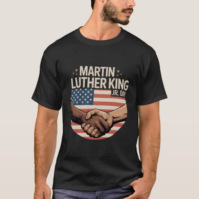 Martin Luther King Jr Day Unity Handshake T-Shirt (Framsida)