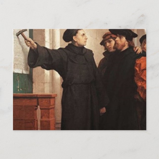 Martin Luther Nailing 95 Theses Vykort (Framsida)