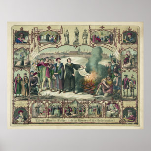Martin Luther och hjältar av reformationen [1874] Poster