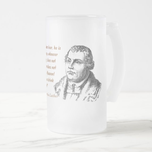 Martin Luther Quote on Beer Drinkers Frostat Ölglas (Framsida höger)