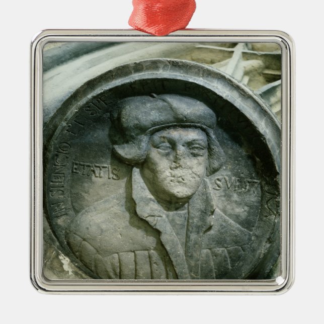 Martin Luther som åldras 57 med Luther'sen, steg Julgransprydnad Metall (Framsidan)