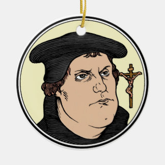 Martin Luther som bekänna den Kristus korsfäste Julgransprydnad Keramik