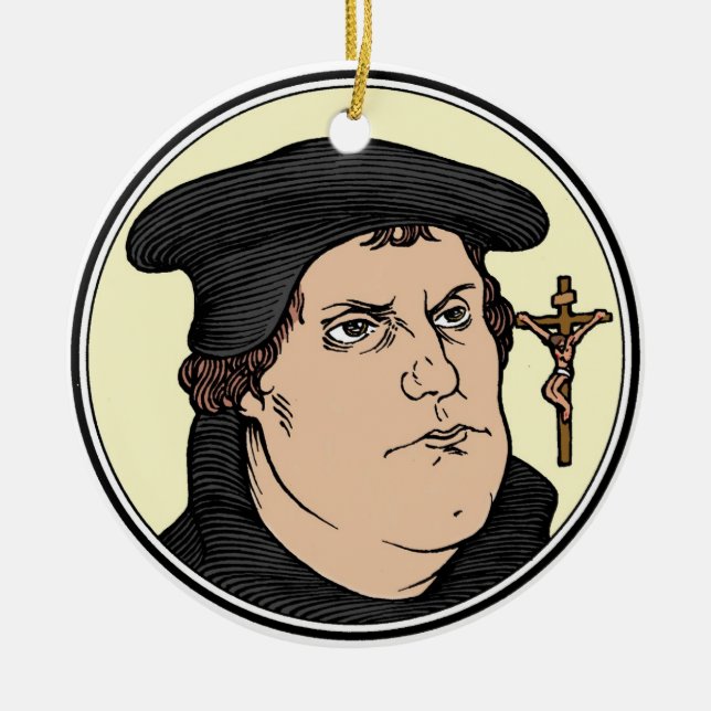 Martin Luther som bekänna den Kristus korsfäste Julgransprydnad Keramik (Framsidan)