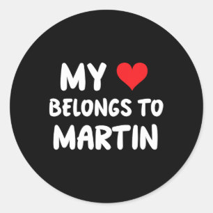 Martin - mina hjärtliga Tillhör till Martin - Kärl Runt Klistermärke