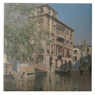 Martin Rico y Ortega - en kanal i Venedig Kakelplatta