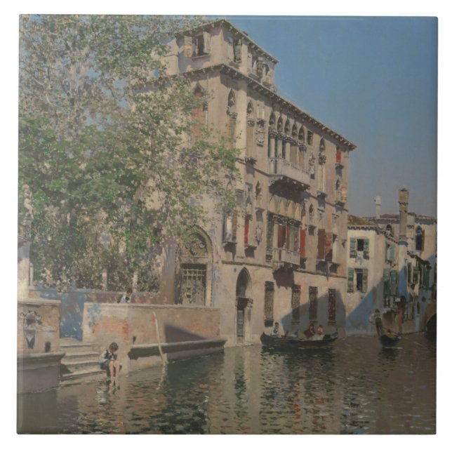 Martin Rico y Ortega - en kanal i Venedig Kakelplatta (Framsidan)