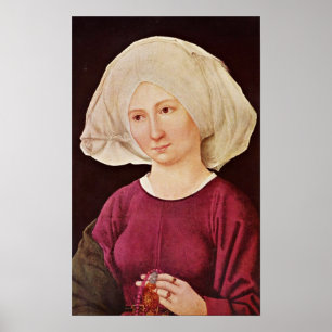 Martin Schongauer - en ung kvinnas Porträtt Poster