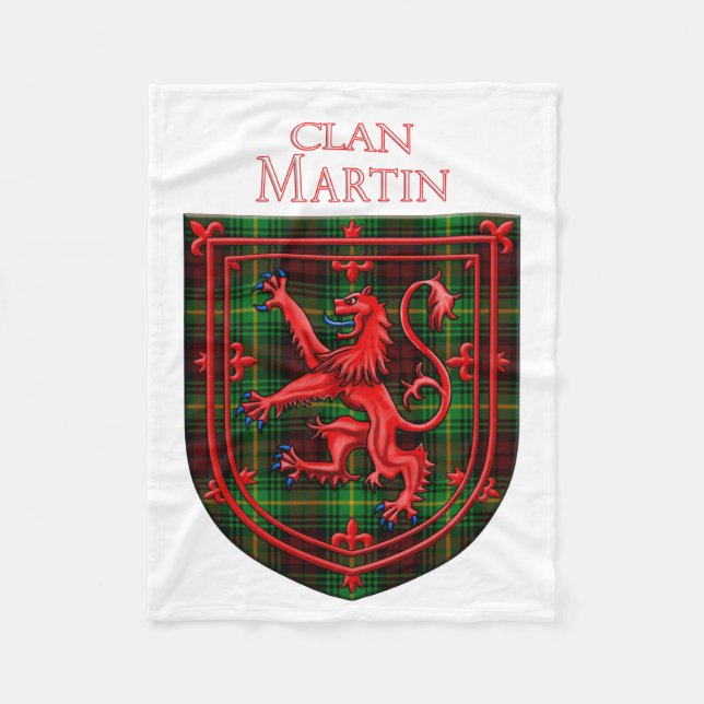 Martin Tartan Scottish Play Lejon Rampant Fleecefilt (Framsidan)