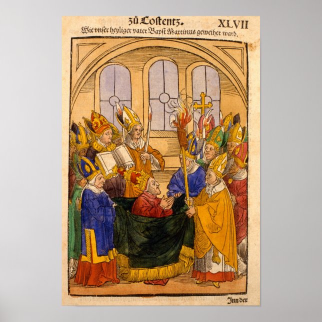 Martin V är installerad som påve Poster (Framsidan)