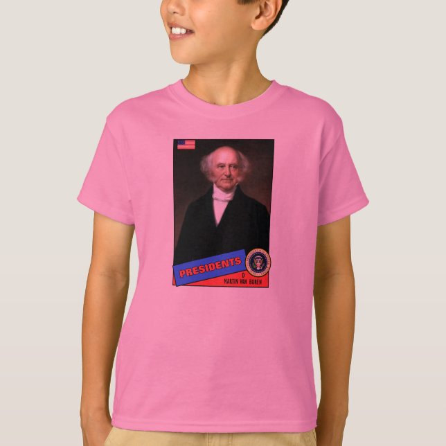 Martin Van Buren Baseball Card Tee Shirt (Framsida)