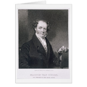 Martin Van Buren, graverad av E. Wellmore (engravi Hälsningskort