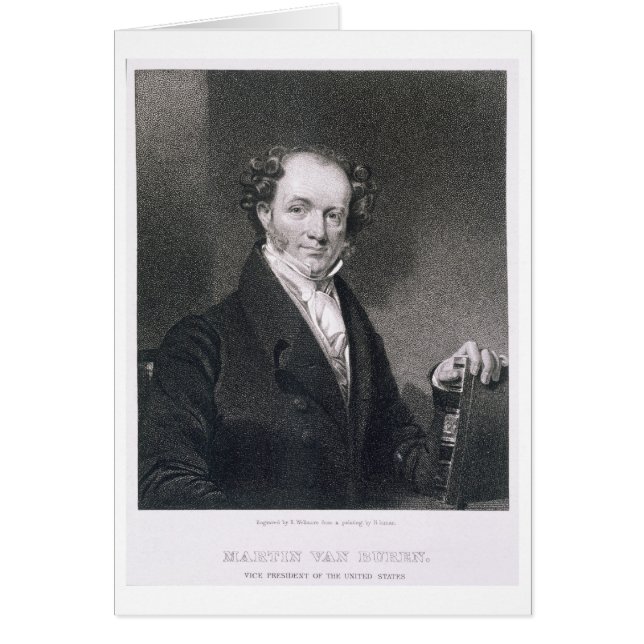Martin Van Buren, graverad av E. Wellmore (engravi Hälsningskort (Framsidan)