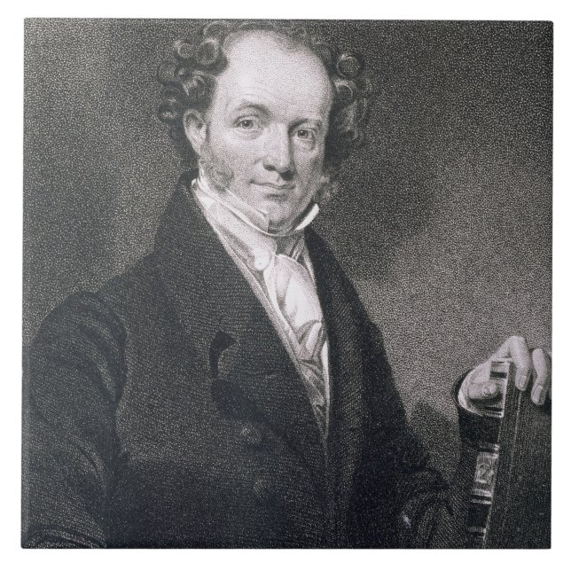 Martin Van Buren som inristas av E. Wellmore Kakelplatta (Framsidan)