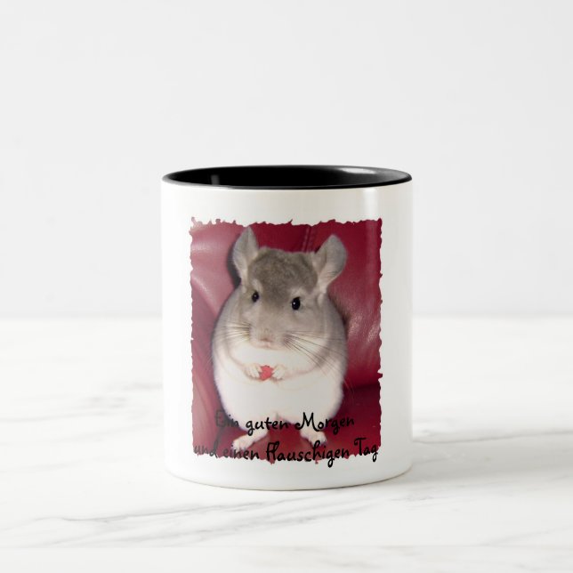 martina 002, Ein guten Morgenund einen Flauschi... Två-Tonad Mugg (Center)