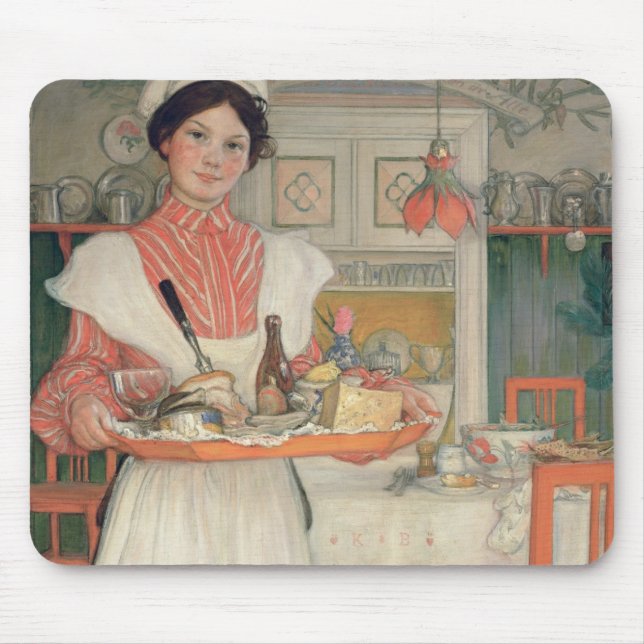 Martina bärande frukost på ett magasin, 1904 musmatta (Framsidan)