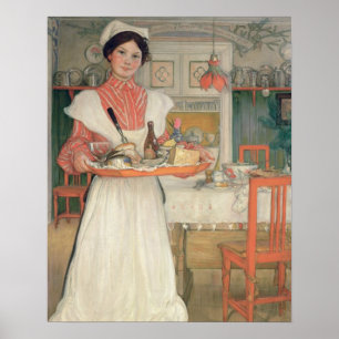 Martina Carries Breakfast på ett fack, 1904 Poster