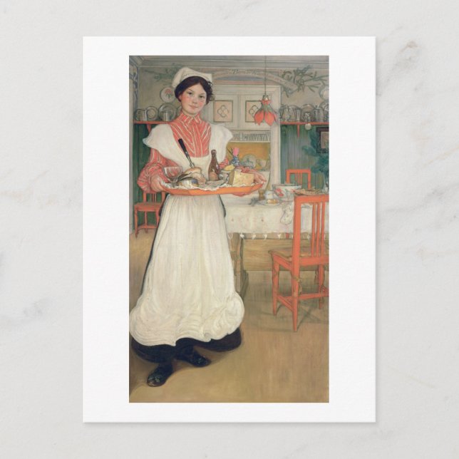 Martina Carries Breakfast på ett fack, 1904 Vykort (Framsida)